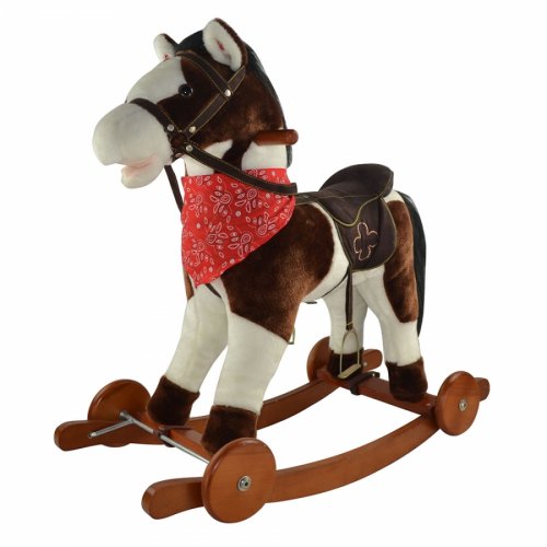 Pituso Качалка-лошадка с колесами Fandango / цвет Белый с коричневым