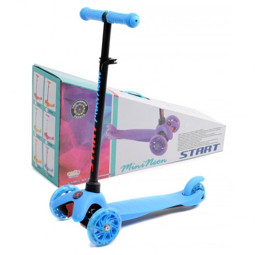Slider Самокат трехколесный Start MiniNeon / цвет голубой