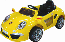 Детская аккумуляторная машинка 12V 2 мотора / цвет желтый