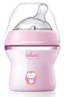 Chicco Бутылочка Natural Feeling с силиконовой соской, 0+, 150 мл / цвет розовый					