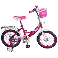 265204  Велосипед детский 16" Barbie / страховочные колеса / бело-розовый
