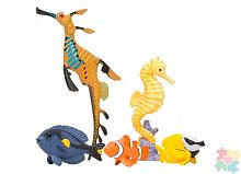 Паремо Фигурки игрушки серии "Мир морских животных": Рыбка-клоун, рыба-лиса, рыбка-хирург, морской конек					