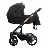 Bebetto Детская коляска 2 в 1 Torino Si / цвет черный (экокожа+ткань) / SI01 gold / рама золотая					
