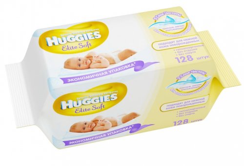Huggies Ultra Elite Soft  Натуральные влажные салфетки для чувствительной кожи, 128шт
