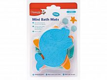 Мини-коврики против скольжения для ванной (6 штук в упаковке), цвета зеленый/голубой/оранжевый					