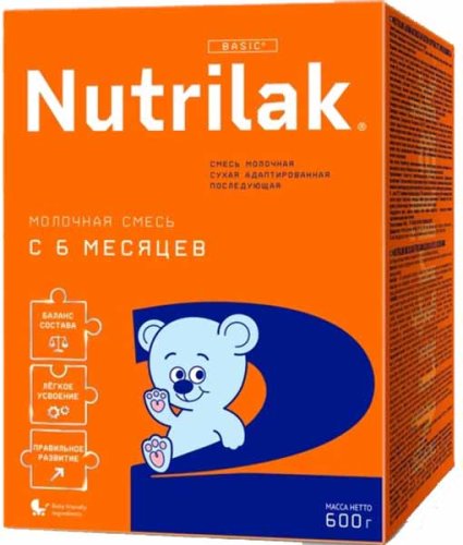 Nutrilak Детская молочная сухая смесь Nutrilak 2, с 6 месяцев, 600 г