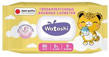 Watashi Влажные салфетки, 80 штук					