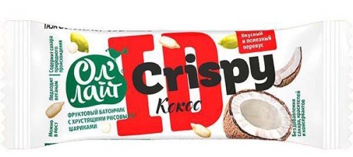 Ол'Лайт Батончик Crispy кокосом, 30 г