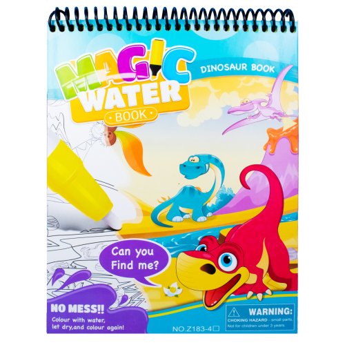 Qunxing Toys Развивающая книжка-раскраска на водной основе Динозавры / разноцветная