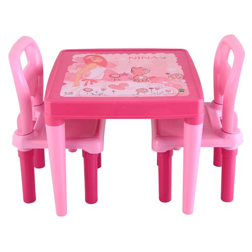 Pilsan Набор из стола и 2 стульев / цвет pink (розовый)