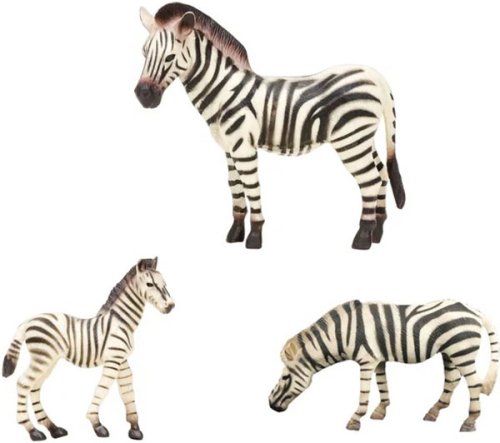 Паремо Фигурки из серии "Мир диких животных": Семья зебр, 3 предмета