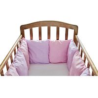 Бортик защитный в кроватку составной из 12 частей "Мозаика" / цвет сиреневый/розовый					