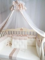 Эко лайн набор в кроватку для новорожденных margaret, 11 предметов /какао