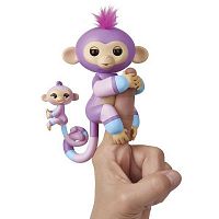 Fingerlings Интерактивная обезьянка Вайолет с малышом, 12 см