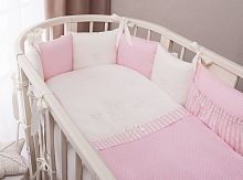 Комплект постельного белья для круглой и овальной кровати Неженка Oval  PERINA / розовый					