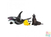 Паремо Фигурки игрушки серии "Мир морских животных": Касатка, рыбка-лиса, морской лев (набор из 3 фигурок)