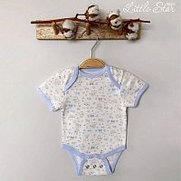 Little star Боди - футболка "Мишка с домиком" / интерлок / рост 68 / 3-6 месяцев