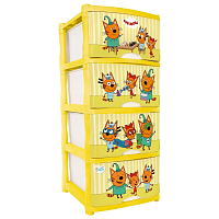 Lalababy Детский комод Три Кота, 4 ящика / цвет жёлтый					
