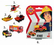 Пожарный Сэм, Игрушка транспортная на блистере,6-вариантов					