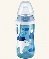 NUK Поильник для активных детей с насадкой для питья из силикона, от 12 мес., 300 мл - Белый медведь
