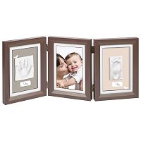 Baby Art Рамочка для фото со слепками тройная "Классика" коричневый					
